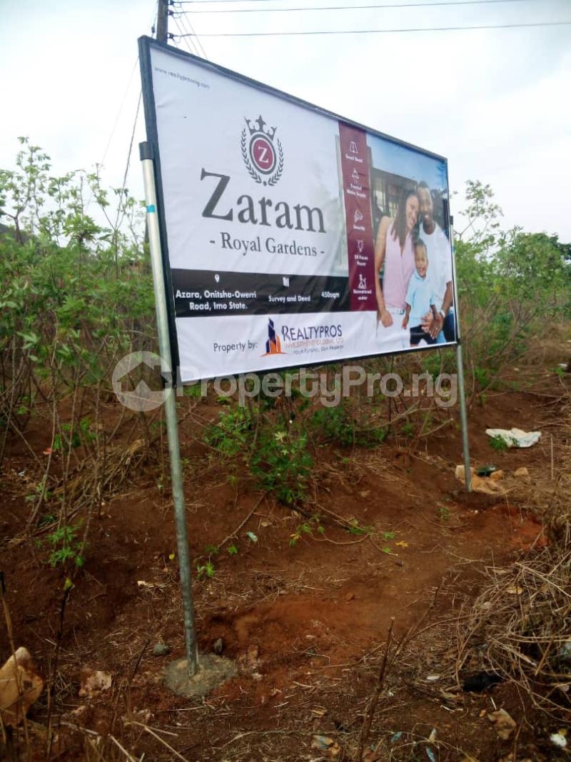 Land for sale Zaram Royal Garden, Azara Onisha/owerri Road Owerri Imo
