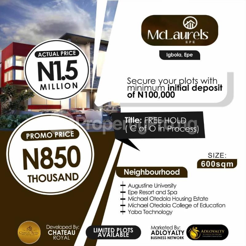 Land for sale Igbola Epe Epe Road Epe Lagos