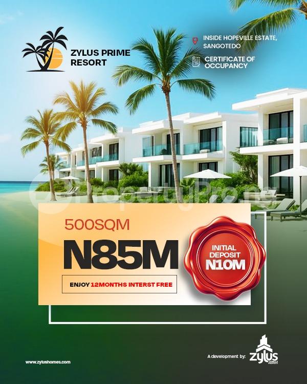 Land for sale Zylus Prime Resort, Hopeville Estate Sangotedo Ajah Lagos