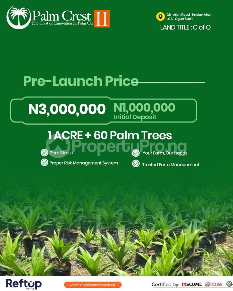 Land for sale Imeko Afon Local Government, Imeko Afon Ogun - 0