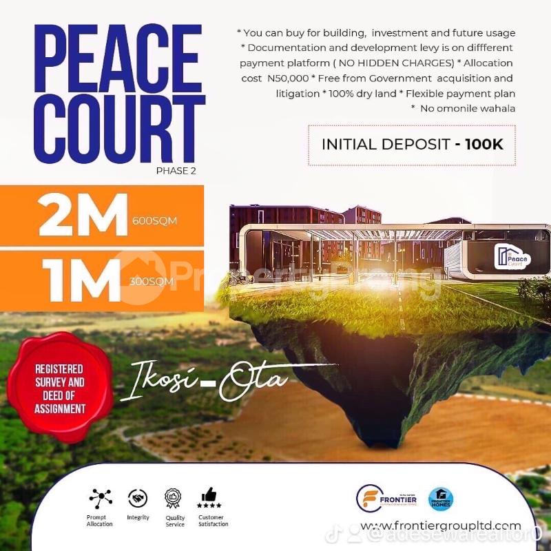 Land for sale Peace Court Estate, Ikosi Ota, Ikorodu Lagos