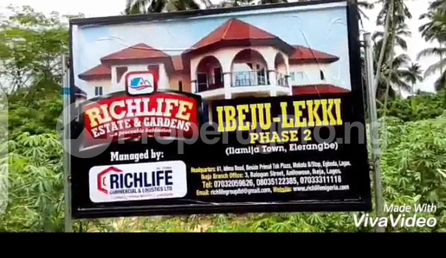 Land for sale Ilamija Town, Eleranigbe. Eleranigbe Ibeju-Lekki Lagos