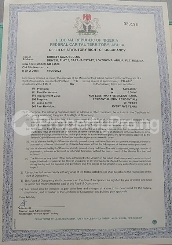 Land for sale Ija Layout FO1 Layout Kubwa Abuja