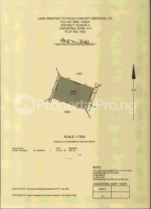 Land for sale Zone A11 Guzape Abuja