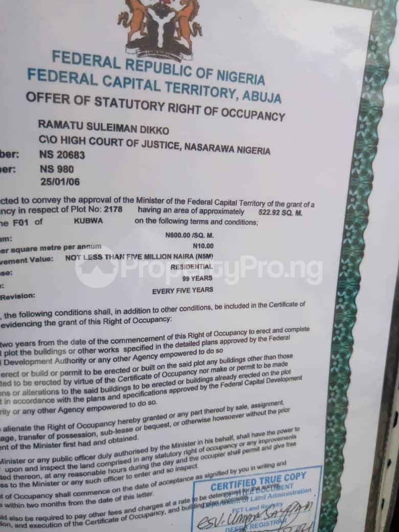 Land for sale F01 Behind Military Pension Board Kubwa Abuja