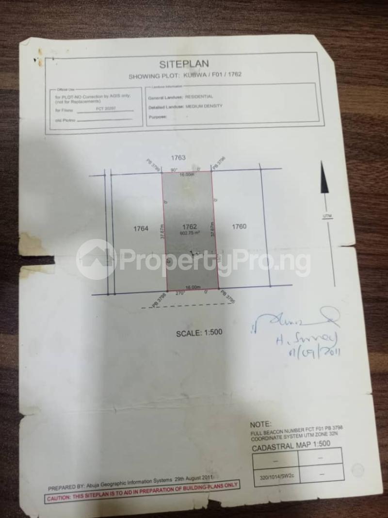 Land for sale F01 Behind Military Pension Board Kubwa Abuja