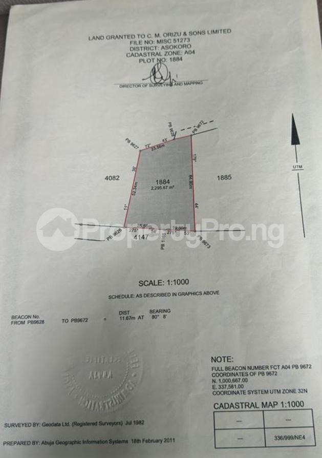 Land for sale Close To Asokoro Police Station Asokoro Abuja