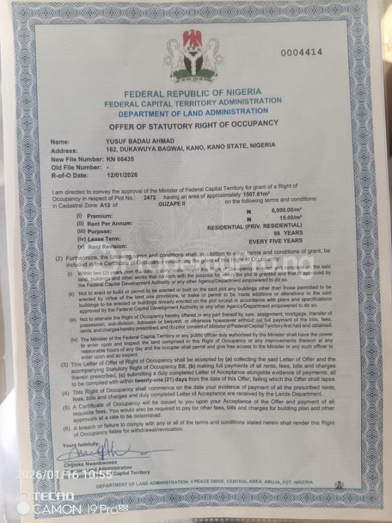 Land for sale Guzape 2 Guzape Abuja