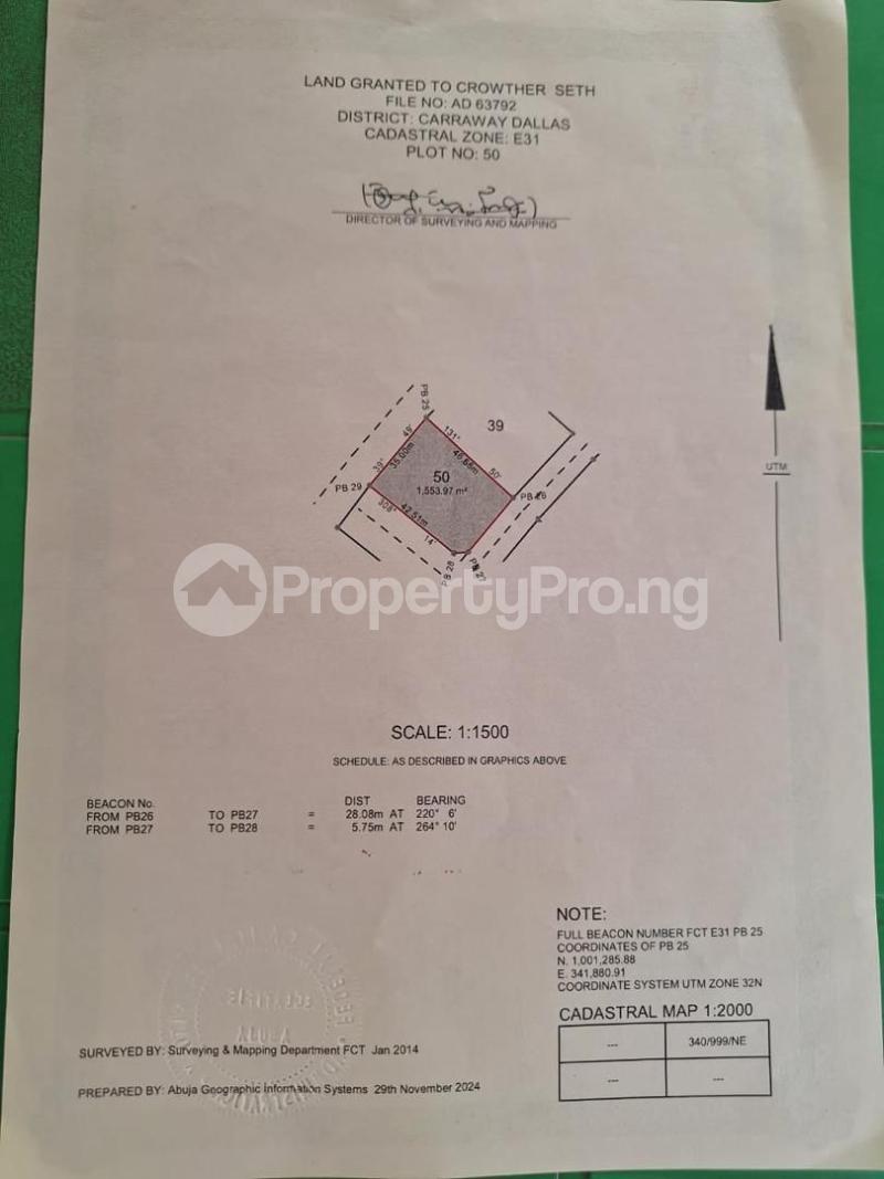 Land for sale Carraway Dallas By Bola Tinubu Barracks Asokoro Abuja