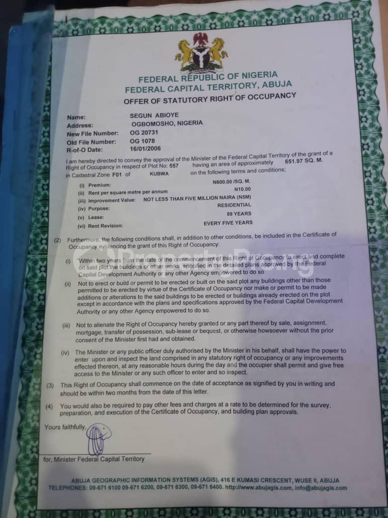 Land for sale Behind Military Pension Board Kubwa Abuja