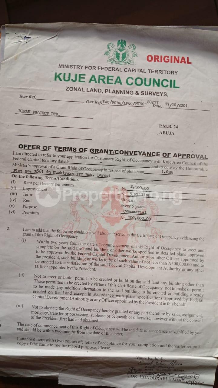 Land for sale Kuchiyako 3 Extension Kuje Abuja