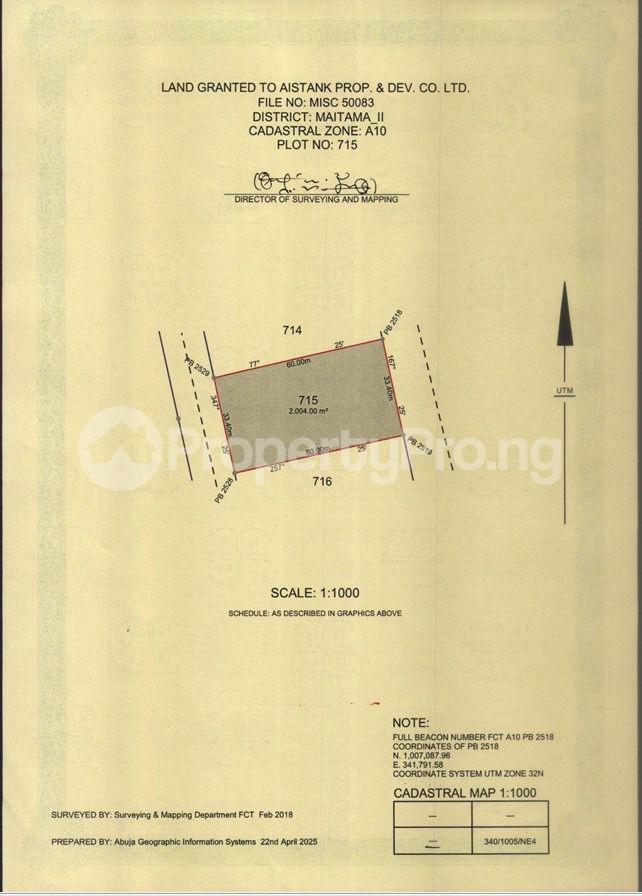 Land for sale Maitama Abuja