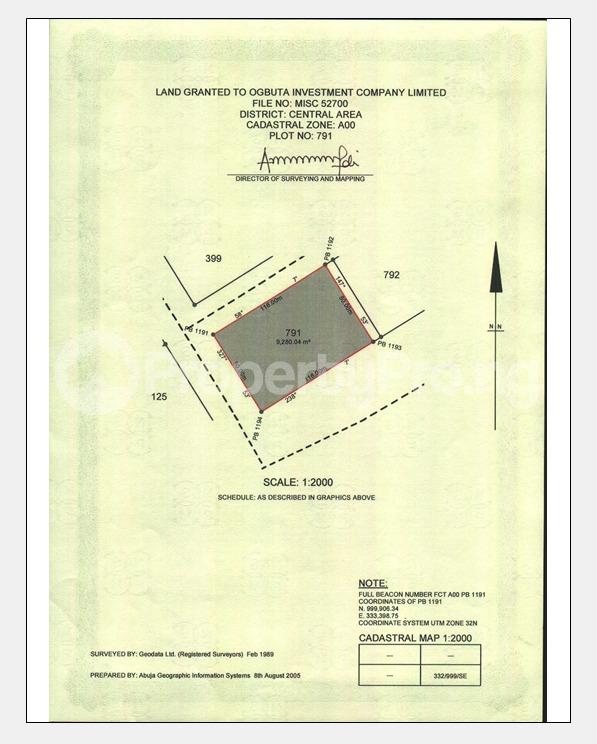 Land for sale Central Area Abuja