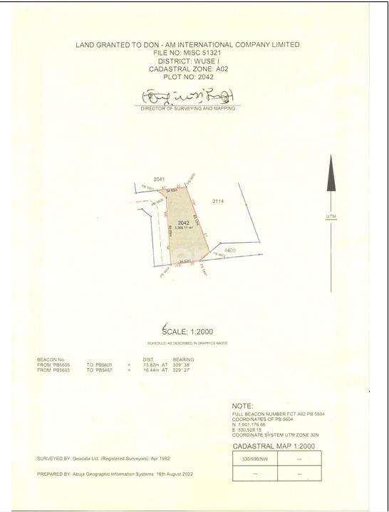 Land for sale Wuse 1 Abuja