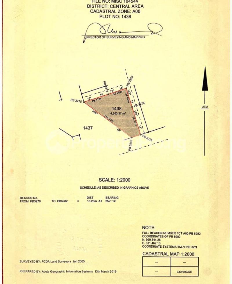 Land for sale Central Area Central Business District Abuja