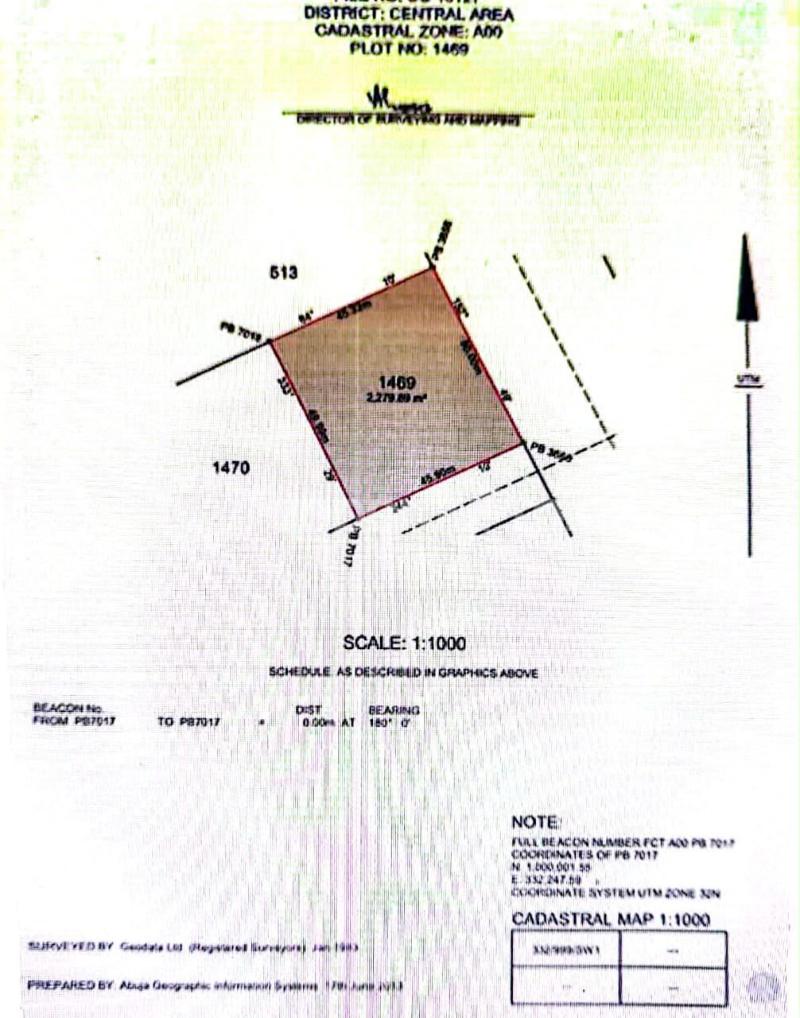 Land for sale Central Area Central Business District Abuja
