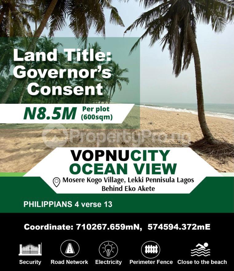 Land for sale Mosere Kogo Villa, Behind Eko Akete, Lekki Peninsula, Lekki Lagos