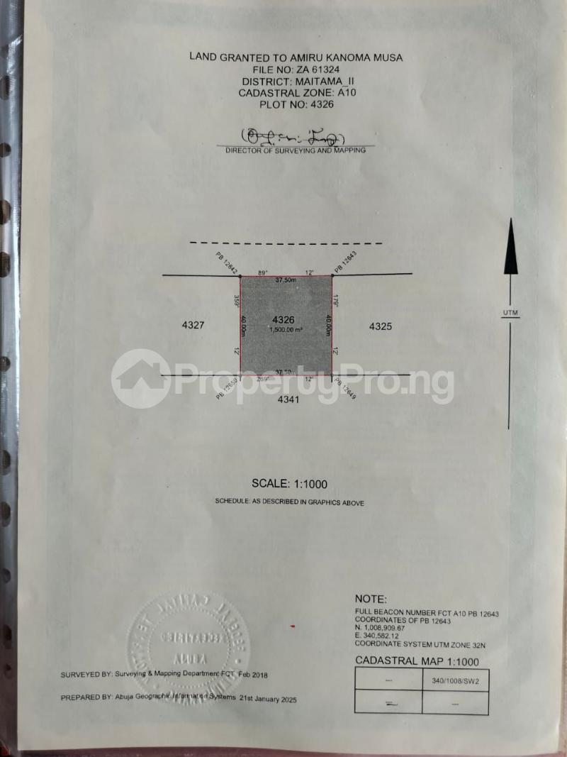 Land for sale Maitama Abuja