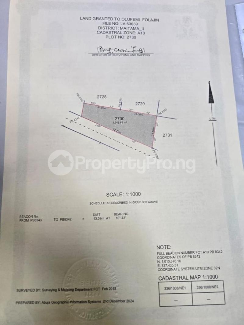 Land for sale Maitama Abuja