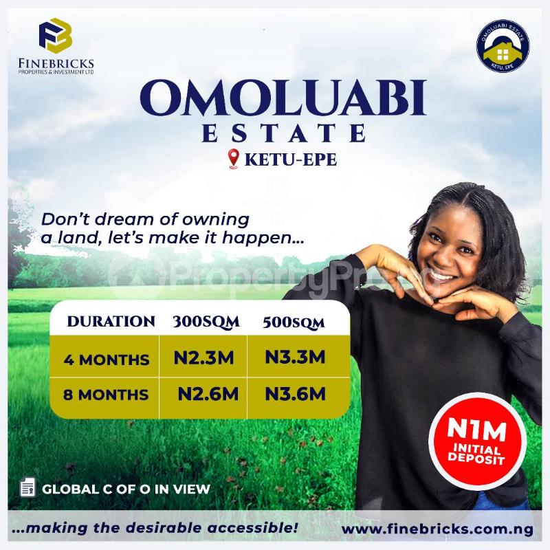 Land for sale Omoluabi Estate Epe Lagos