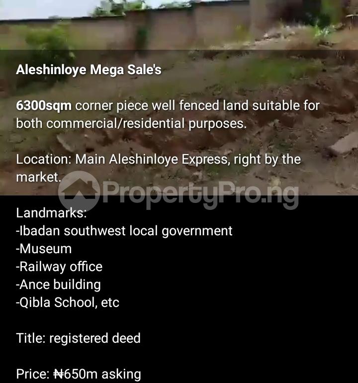 Land for sale Aleshinloye Market Area Eleyele Ibadan Oyo