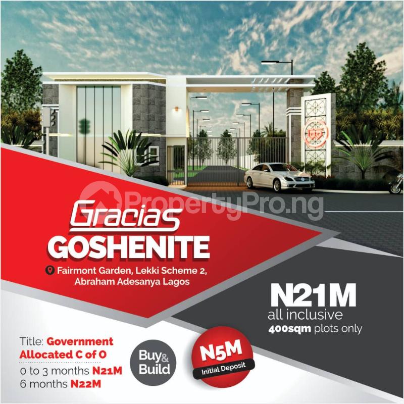 Land for sale Fairmont Garden Lekki Scheme 2 Abraham adesanya estate Ajah Lagos - 0