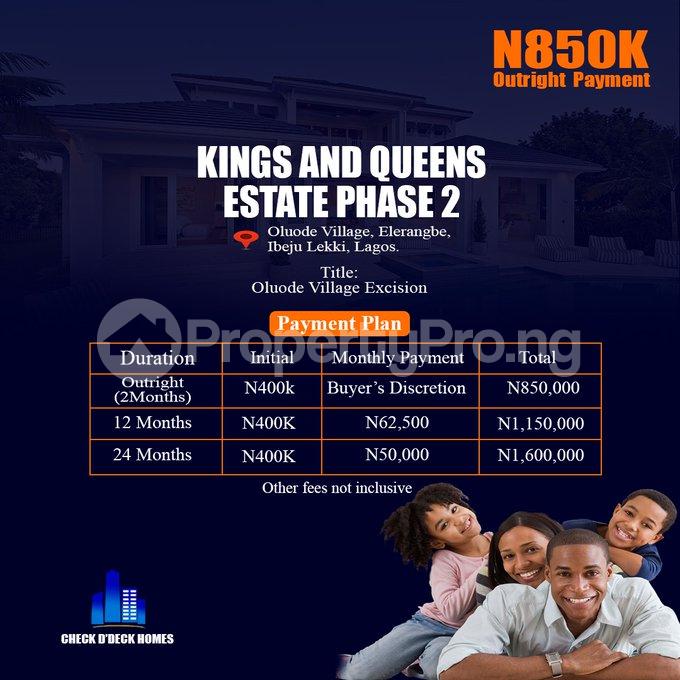 Land for sale Oluode Village, Elerangbe Eleranigbe Ibeju-Lekki Lagos - 0