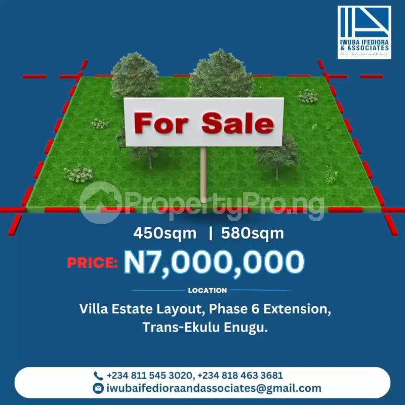 Land for sale Villa Estate Layout, Phase 6 Extension, Trans Ekulu Enugu Enugu