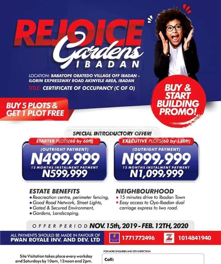 Land for sale Babatope Obatedo Village Off Ibadan Ilorin Expressway Road,akinleye Area Ibadan Oyo