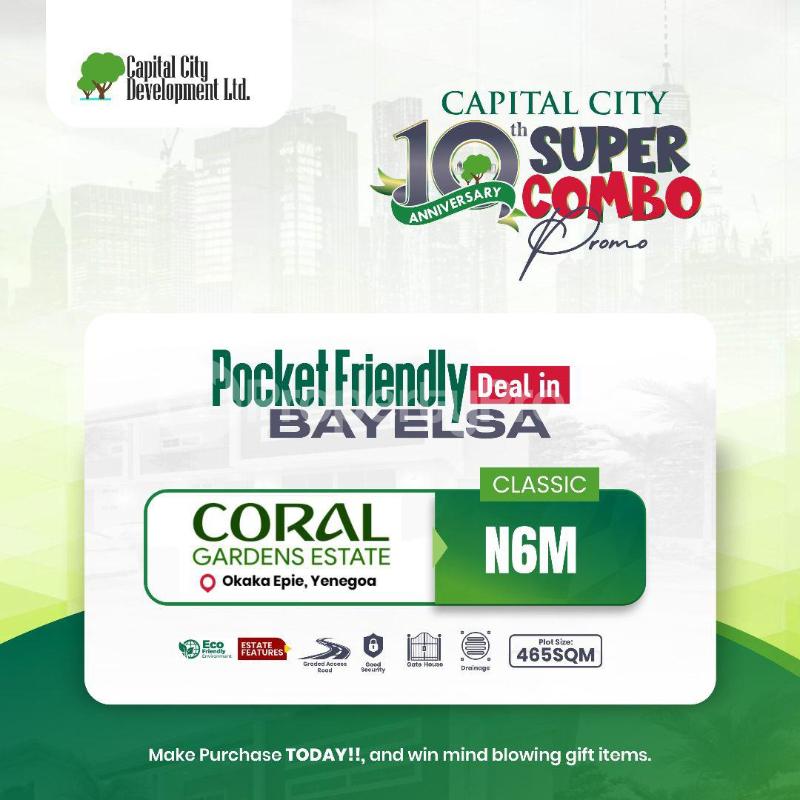 Land for sale Okaka Epie Yenagoa/ Coral Garden Estate/salvation Ministries Yenegoa Bayelsa