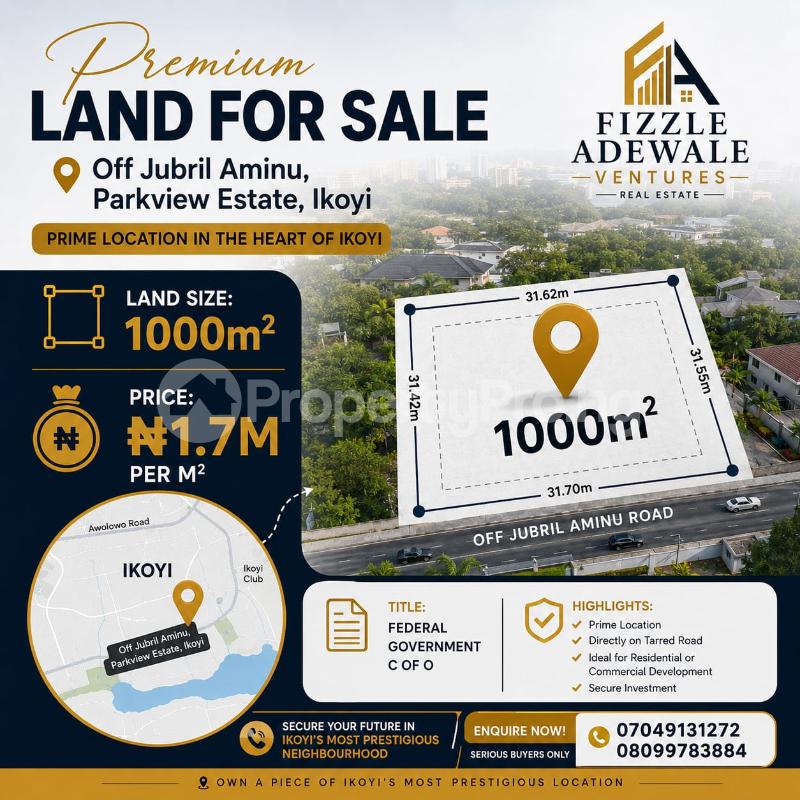 Land for sale Parkview Estate Parkview Estate Ikoyi Lagos