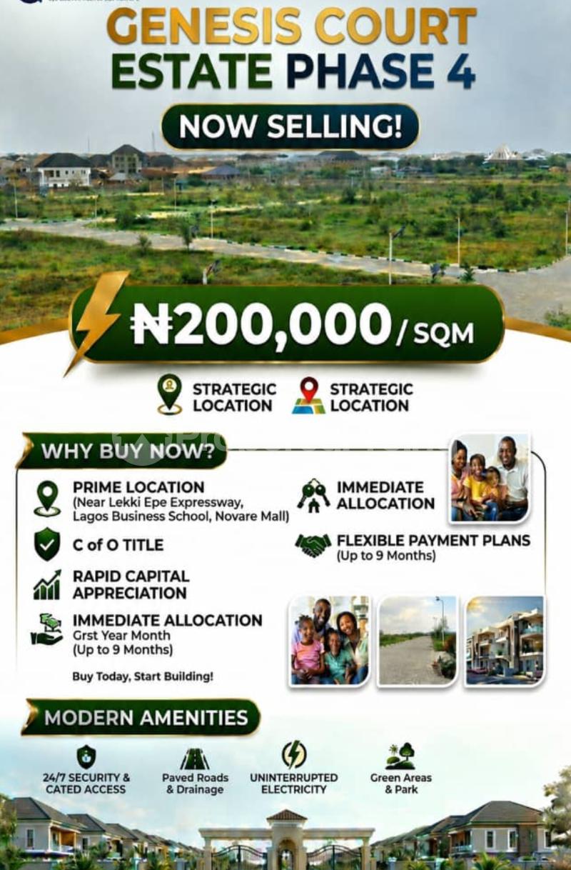 Land for sale Off Coop Cooperative, Behind Sky Mall Sangotedo Opp Jonaith Hotel Sangotedo Ajah Lagos