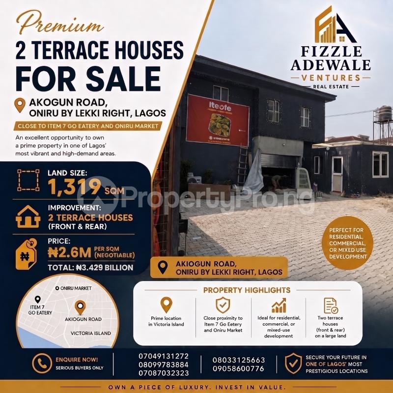 House for sale Akinogun Road, Oniru, Lekki Right, ONIRU Victoria Island Lagos