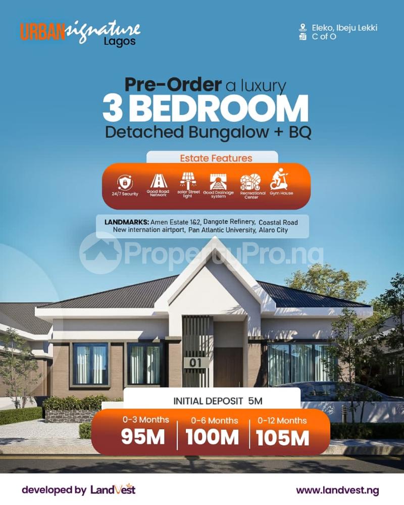 3 bedroom House for sale Urban Signature In Amen Estate 1$2 Eleko Ibeju-Lekki Lagos