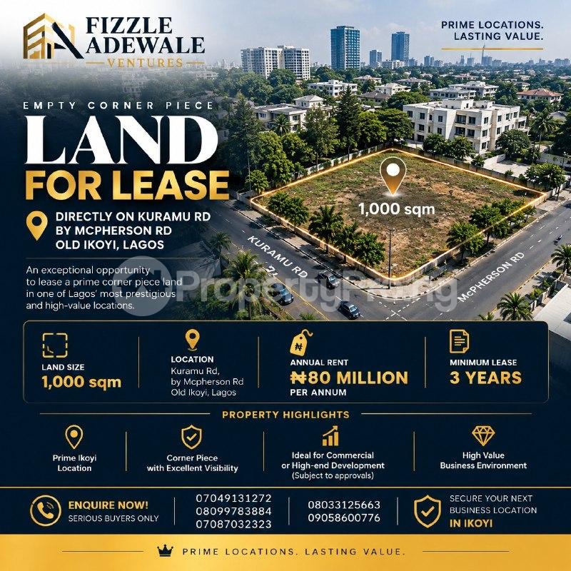 Land for sale Kuramu Rd By Mcpherson Rd, Old Ikoyi, Lago Old Ikoyi Ikoyi Lagos