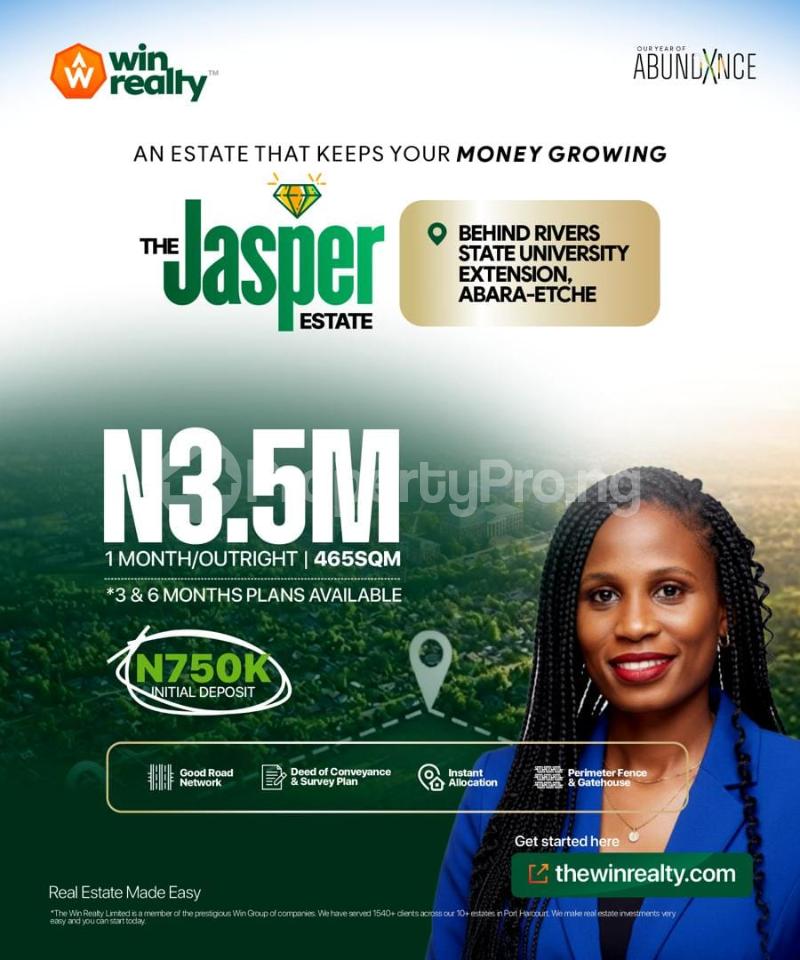 Land for sale Abara=etche River State. Etche Rivers