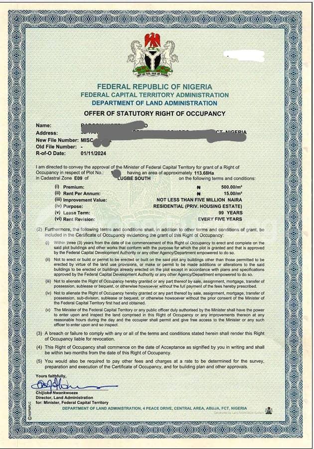 Land for sale Lugbe Abuja