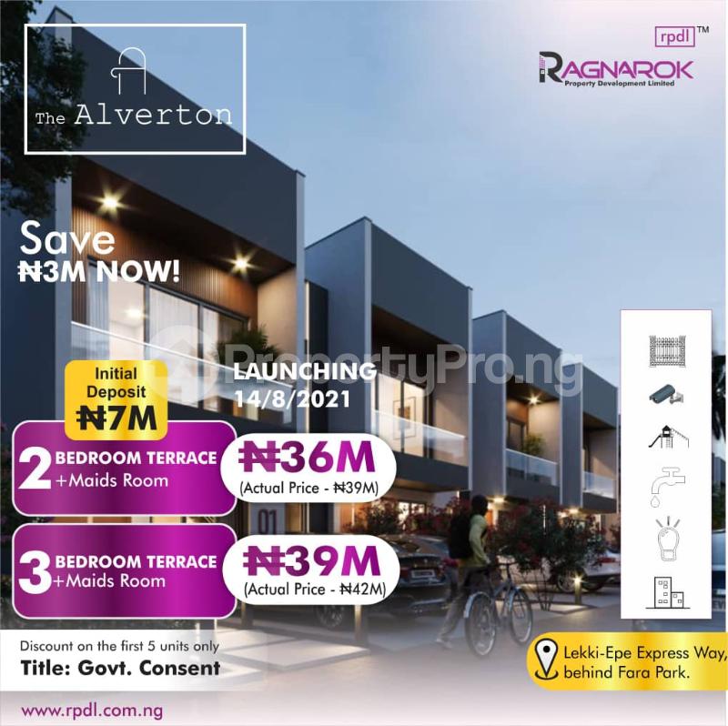 3 bedroom House for sale Lekki Epe Express By Farapark Estate, Alverton Luxurious Terraces Majek Sangotedo Lagos