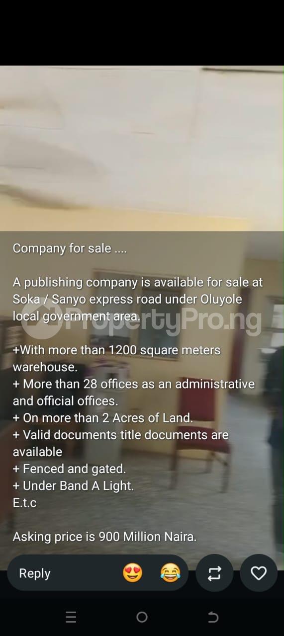 Commercial Property for sale Soka/sanyo Lagos Express Way Soka Ibadan Oyo