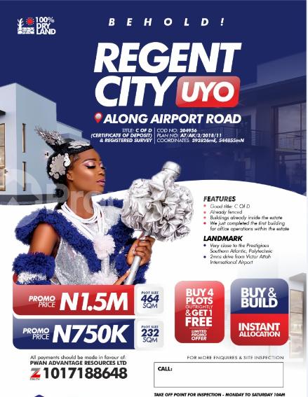 Land for sale Close To Prestigeous Southern Atlantic Polytechnic Uyo Akwa Ibom