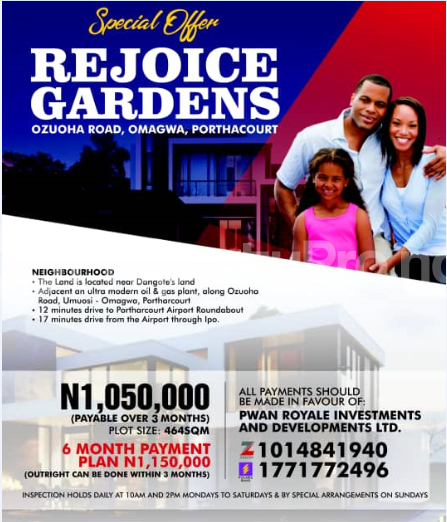Land for sale Ozuoha Road, Omagwa Port Harcourt Rivers