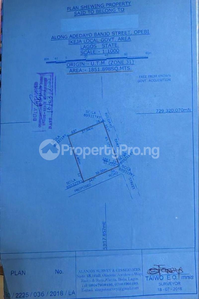 Land for sale Adebayo Banjo Street Off Agbaoku Street Opebi Ikeja Lagos
