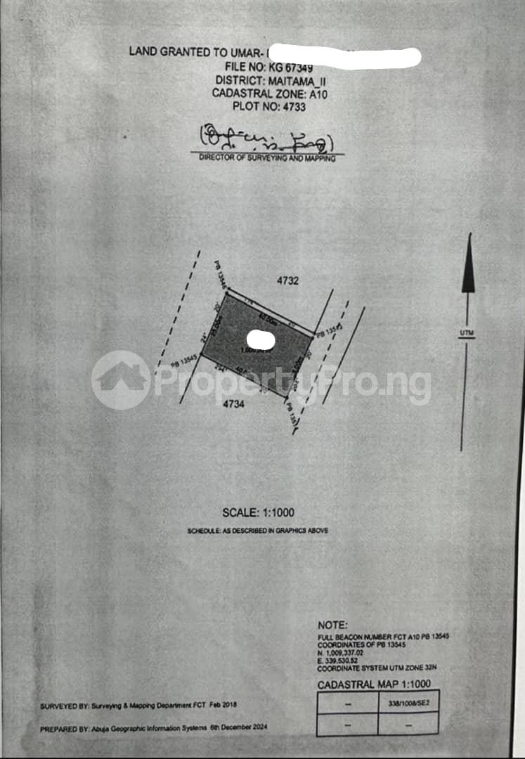 Land for sale Maitama Abuja