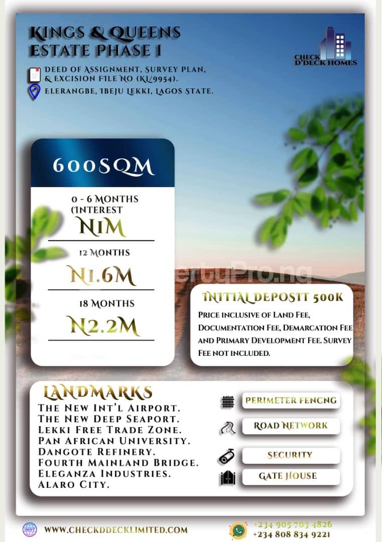 Land for sale Oriba Town Eleranigbe Ibeju-Lekki Lagos