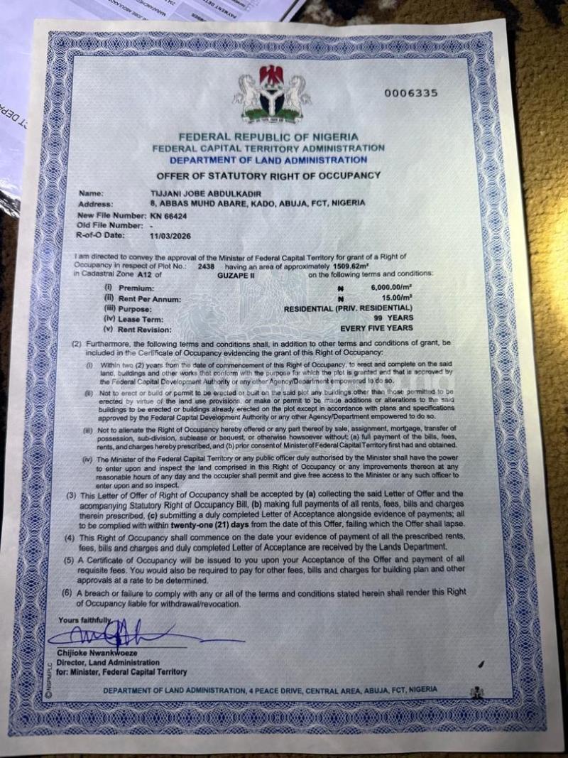 Land for sale Guzape Guzape Abuja