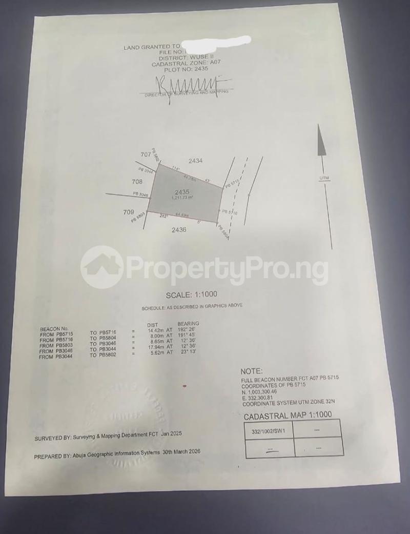 Land for sale Wuse 2 Abuja - 0