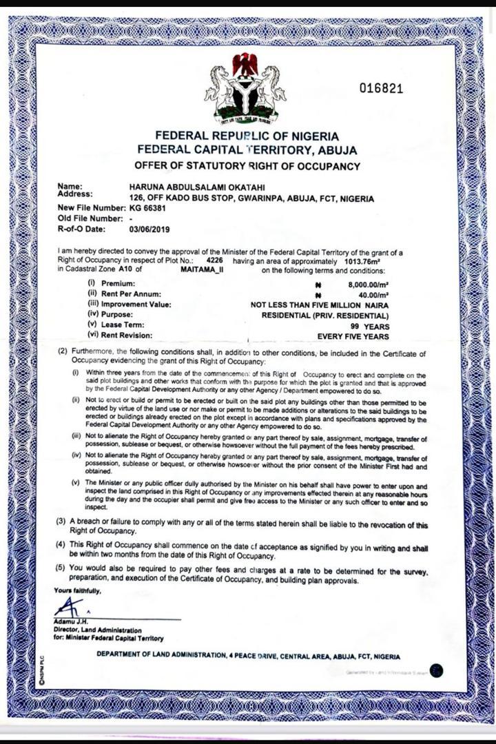 Land for sale Maitama 2 Abuja Maitama Abuja