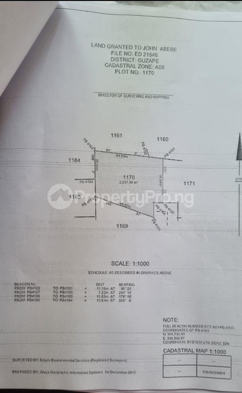 Land for sale Behind Guzape Mall Guzape Abuja