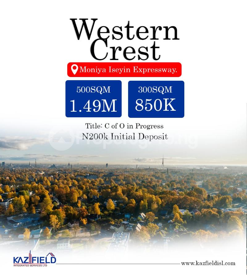 Land for sale Facing Moniya Iseyin Expressway Western Crest Moniya Ibadan Oyo