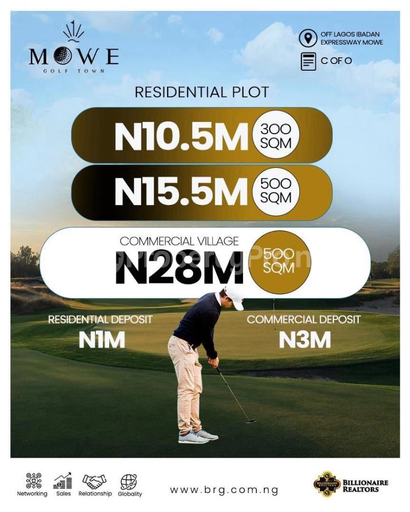 Land for sale Mowe Golf Town Mowe Obafemi Owode Ogun